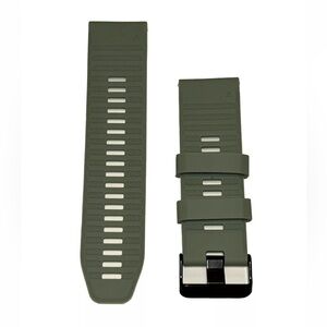 Watch Band 25mm Army Green w White Rubber Replacement 4 Nixon 51-30 Strap Garmin